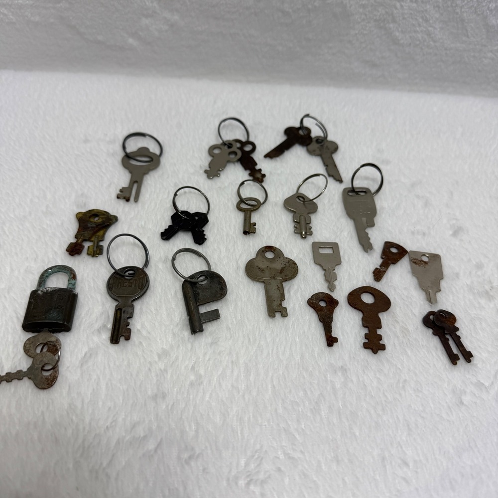 Vintage Antique Skeleton Keys Mixed Lot Rusted Metal